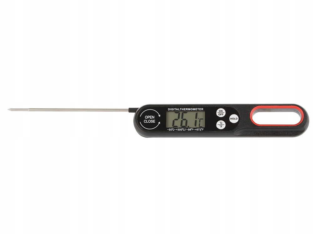 Elektroninis termometras su zondu ir lengvai nuskaitomu LCD ekranu idealiai tinka virtuvėje gaminant maistą
