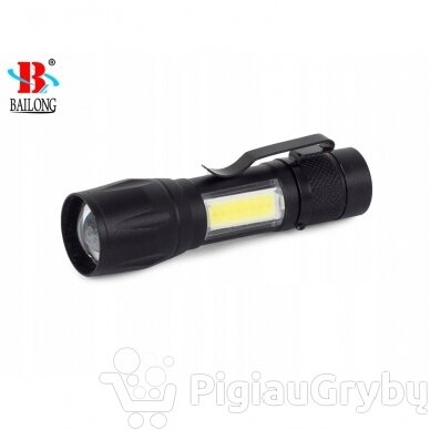 Bailong XML T6 COB LED žibintuvėlis B0040-T6 1