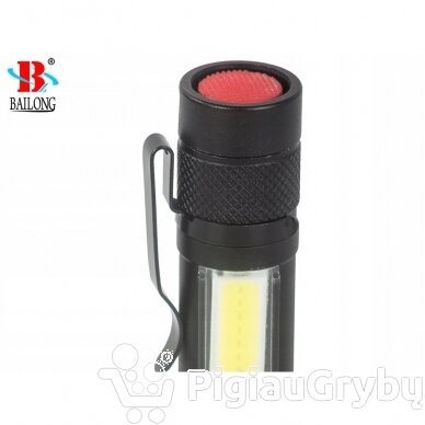 Bailong XML T6 COB LED žibintuvėlis B0040-T6 4