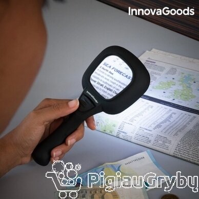 InnovaGoods Gadget Tech 3X padidinamasis stiklas su LED šviesa ir ultravioletiniais spinduliais