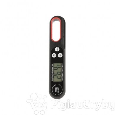 Sulankstomas skaitmeninis maisto termometras su LCD, juodas 4