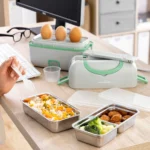 1-elektrine-pietu-dezute-beneam-innovagoods Elektrinė pietų dėžutė su garintuvu Beneam InnovaGoods, du nerūdijančio plieno indai ir kiaušinių padėklas