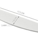 Šviesiai pilkos lenktos nagų dildės 100/180 matmenys – 17,5 × 2,8 cm, storis 3 mm