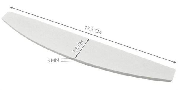 Šviesiai pilkos lenktos nagų dildės 100/180 matmenys – 17,5 × 2,8 cm, storis 3 mm