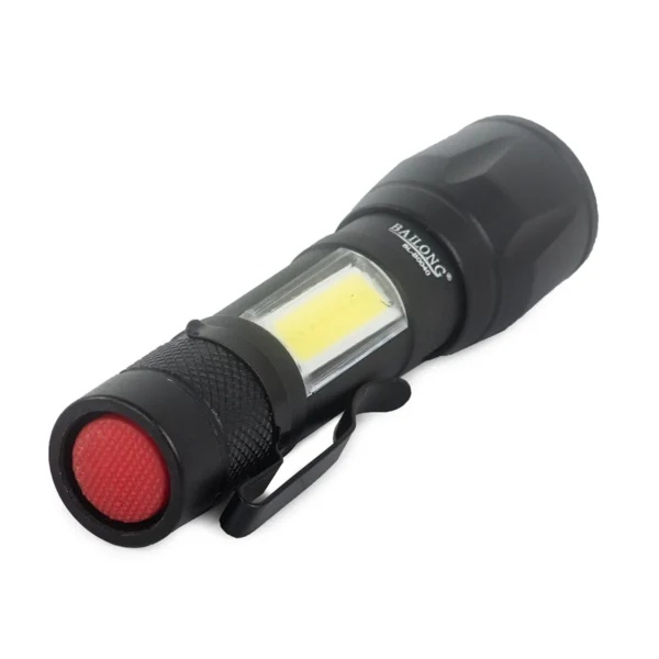 7-bailong-b0040-t6-led-zibintuvelis-galinis-jungiklis Bailong B0040-T6 LED žibintuvėlio galinis jungiklis ir metalinis segtukas