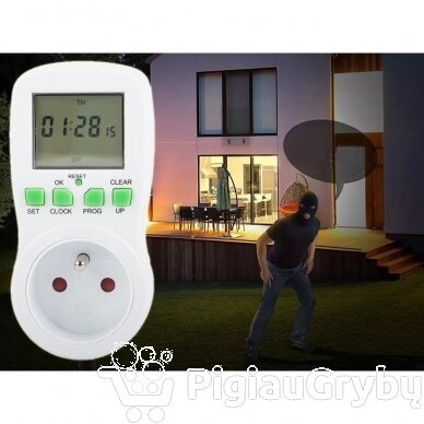 Elektroninis programuojamas laikmatis su LCD ekranu