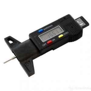 Skaitmeninis padangų protektoriaus aukščio matuoklis su LCD ekranu – įrankis, skirtas tiksliai matuoti protektoriaus gylį