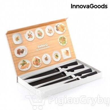 InnovaGoods Swiss·Q Namiutsu Black Shark peilių rinkinys (4 vienetai)