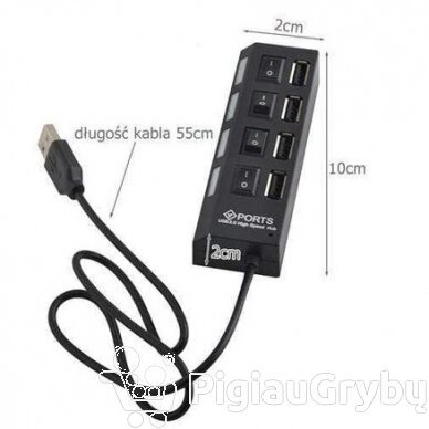 USB šakotuvas (4 lizdai, USB 2.0/1.1, 480 Mb/s)