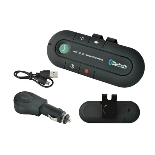 ISO Trade BT-610 Bluetooth laisvų rankų įranga automobiliui su tvirtinimo klipsu, USB laidu ir automobiliniu įkrovikliu