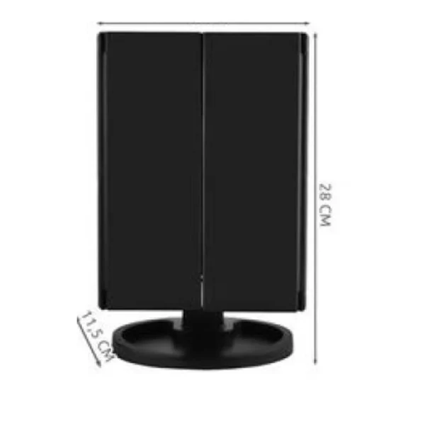 Juodas LED kosmetinis veidrodis L7870 su 22 LED lemputėmis
