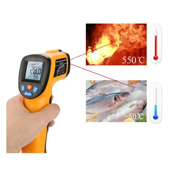 4-infraraudonuju-spinduliu-termometras-50-550-c Infraraudonųjų spindulių termometras GM550 paviršiaus temperatūrai nuo -50 iki 550 °C matuoti