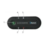 4-iso-trade-bt-610-valdymo-mygtukai-bluetooth ISO Trade BT-610 Bluetooth laisvų rankų įrangos priekinė dalis ir valdymo mygtukai