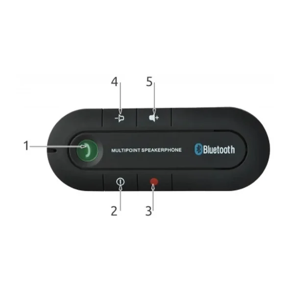 4-iso-trade-bt-610-valdymo-mygtukai-bluetooth ISO Trade BT-610 Bluetooth laisvų rankų įrangos priekinė dalis ir valdymo mygtukai