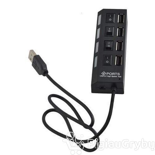 USB šakotuvas (4 lizdai, USB 2.0/1.1, 480 Mb/s)