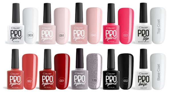 Your NAILS Studio STARTER rinkinio Clavier hibridiniai lakai, bazė ir viršutinis sluoksnis
