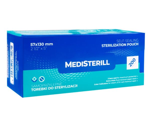 MediSterill 57 × 130 mm sterilizavimo maišelių 200 vnt. dėžutė