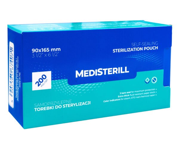 MediSterill 90 × 165 mm sterilizavimo maišelių 200 vnt. dėžutė