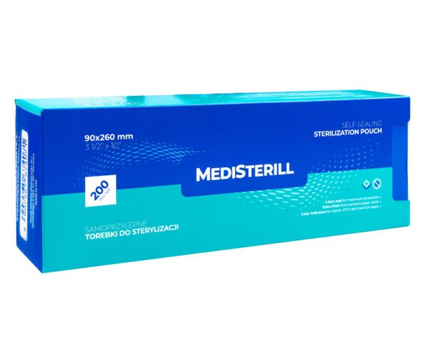 MediSterill 90 × 260 mm sterilizavimo maišelių 200 vnt. dėžutė