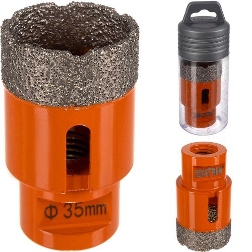 Oranžinė 35 mm deimantinė gręžimo karūna su originalia pakuote