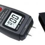 Drėgmės matuoklio AG90A elektrodai ir nuimtas apsauginis dangtelis
